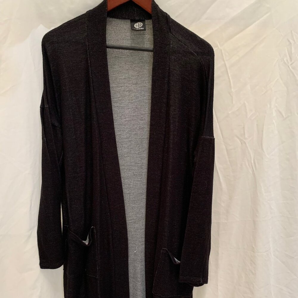 BOBEAU Long Dark Blue/Denim colored jersey duster w/ pockets (XL)